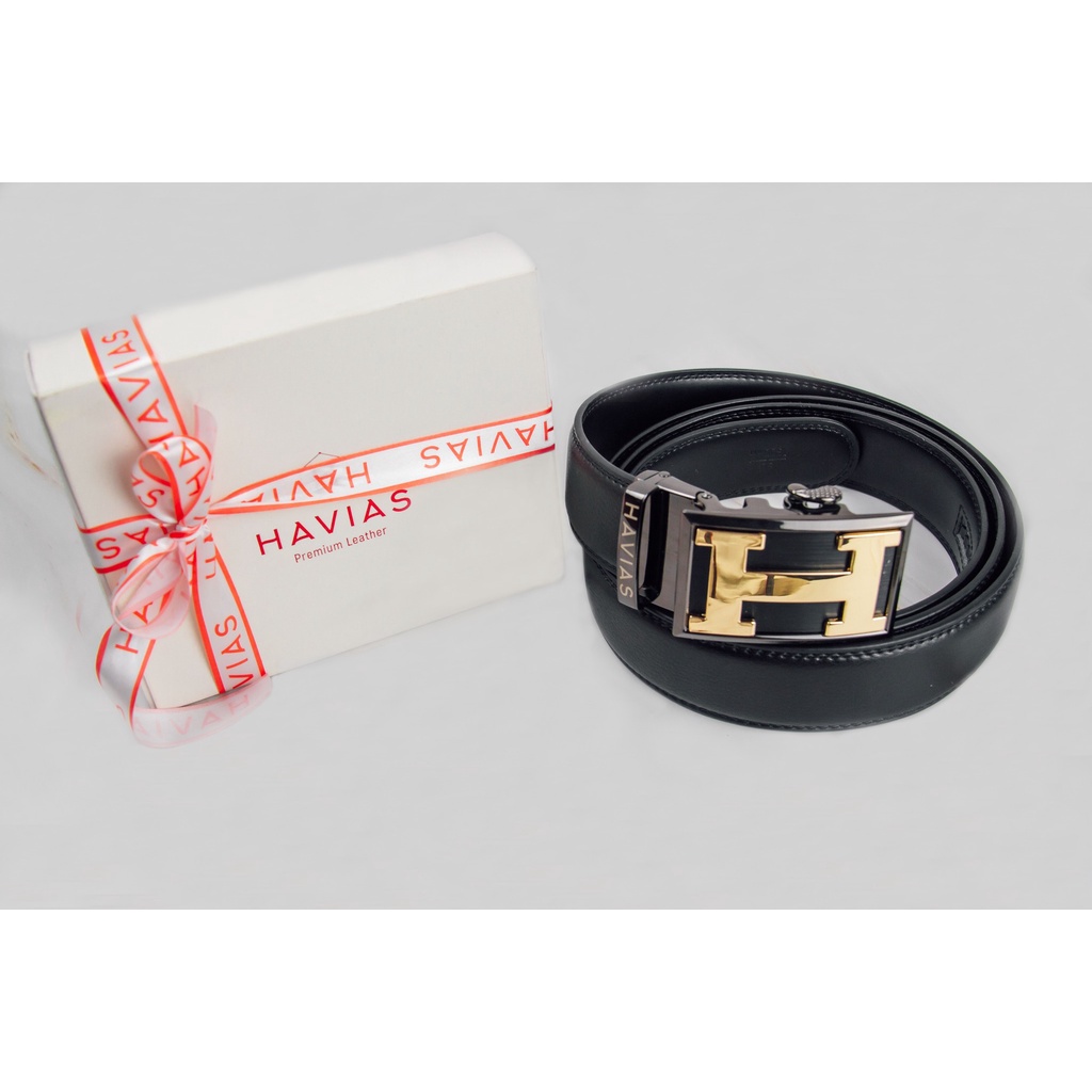 SIGNAL HAVIAS dây thắt lưng da bò thật Nappa nhập khẩu 100%
