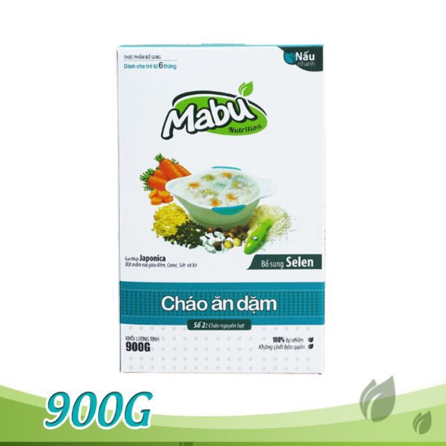 Cháo ăn dặm nguyên hạt Mabu 900g