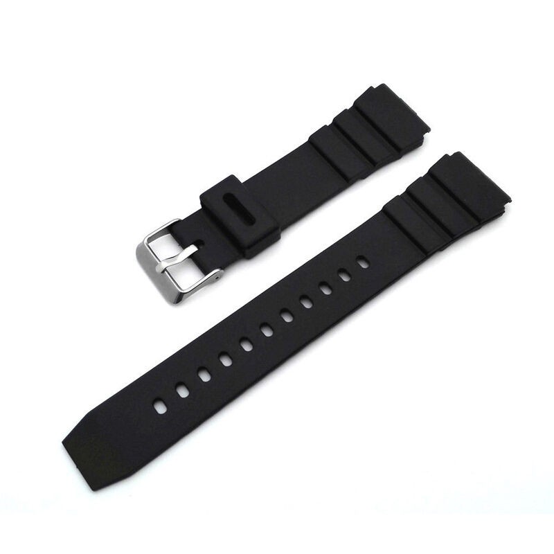 Dây đeo đồng hồ bằng silicon màu đen 18 / 20 / 22mm dành cho nam và nữ