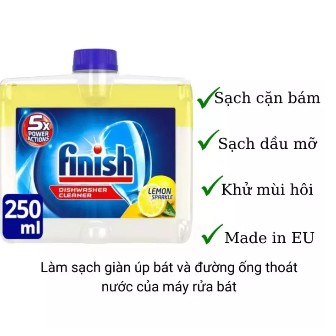 Dung dịch vệ sinh máy rửa bát Finish 250ml - Sản xuất Châu âu