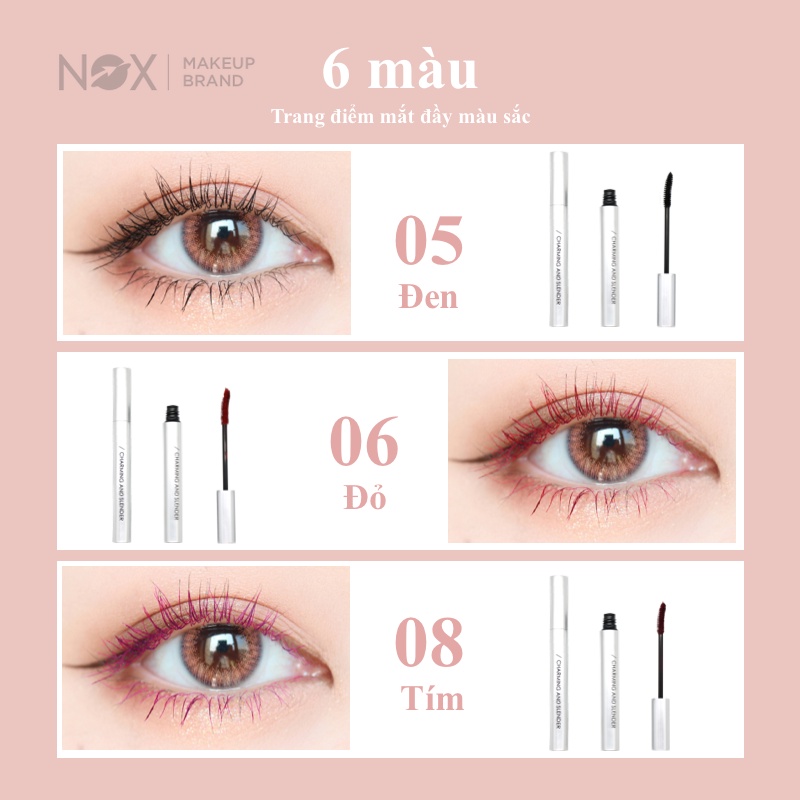 Mascara NOX chuốt mi cong và dài tự nhiên không bị lem nhiều màu tùy chọn 4g