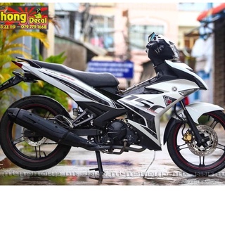 Tem rời exciter 150 y15zr dán xe trắng phối đen