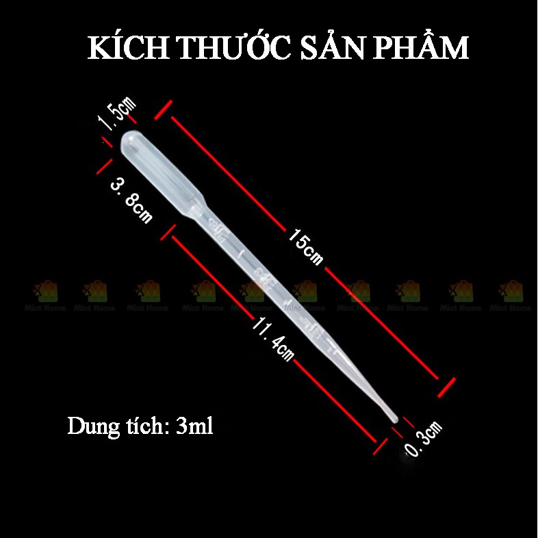 Ống bóp nhỏ giọt 3ml để thí nghiệm, pipet nhựa chiết tinh dầu, vitamin, nước hoa, hút sữa, làm son, mỹ phẩm handmade