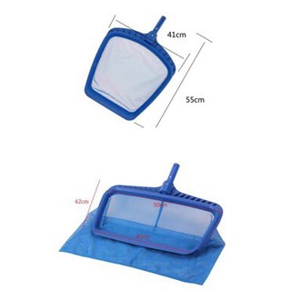 Vợt rác vệ sinh bể bơi, sâu lòng, màu xanh
