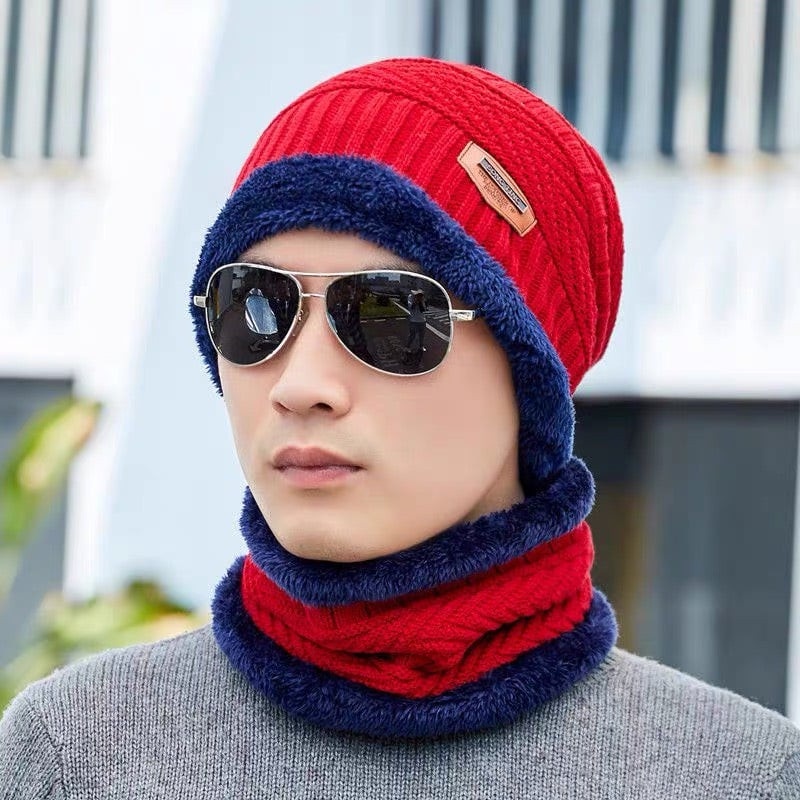 Mũ len kèm khăn ống cổ