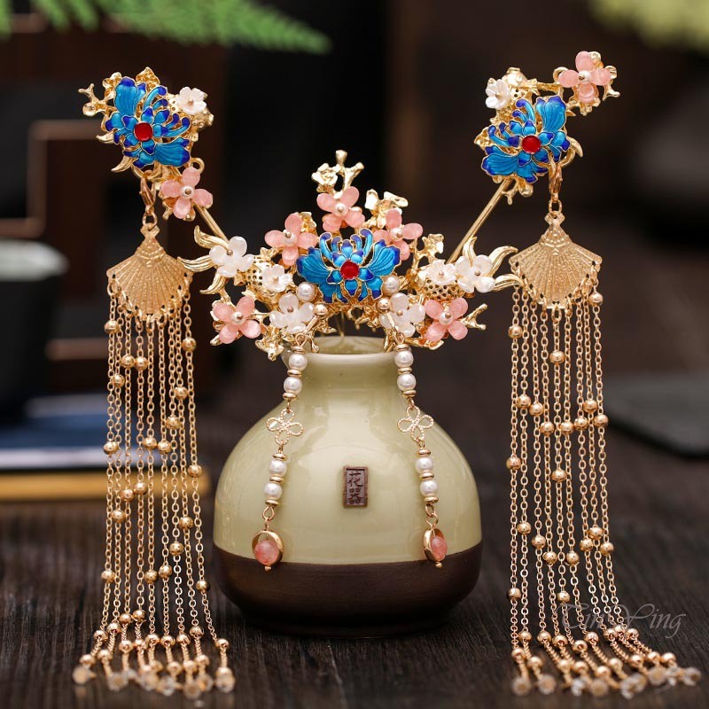 GETNOIVAS Trâm Cài Tóc Bằng Hợp Kim Thiết Kế Tua Rua Phong Cách Vintage Thanh Lịch