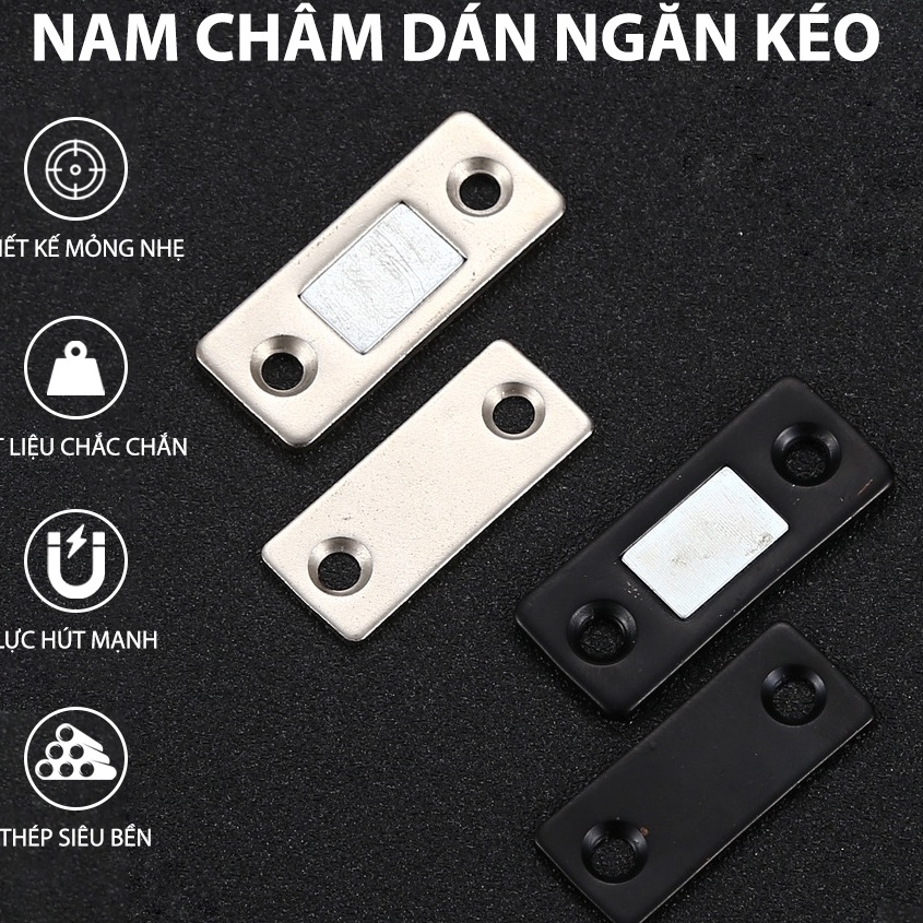 Nam Châm Gắn Cửa Lực Hút Cực Mạnh - Dán Chốt Tủ Quần Áo, Ngăn Kéo, Tủ Bếp Tiện Lợi