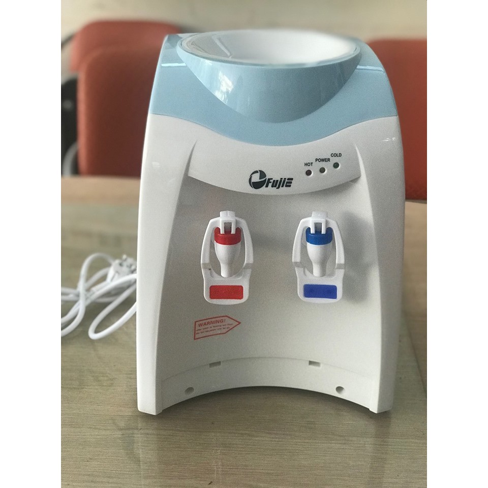 Máy nước uống nóng lạnh mini để bàn 2 vòi FUJIE nhập khẩu tự ngắt tiết kiệm điện - Hàng chính hãng bảo hành 2 năm