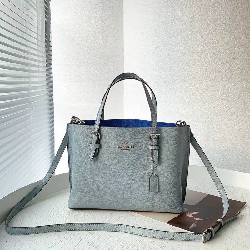 Túi xách nữ da thật Coach dáng tote đẹp, chia 3 ngăn tiện dụng