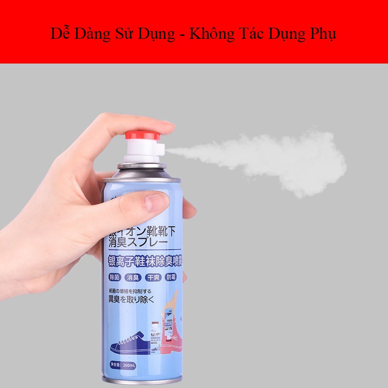 Chai Xịt Khử Mùi Giày Dép NaNo Bạc, Xịt Khử Mùi Hôi Chân Dốc Ngược Công Nghệ 2022