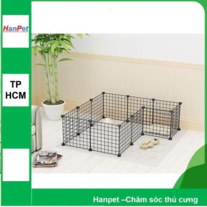 Bộ Chuồng quây chó mèo sóc thỏ 11 lưới + 1cửa+ Chốt Chuồng sắt sơn tĩnh điện -Chuồng quây chó mèo