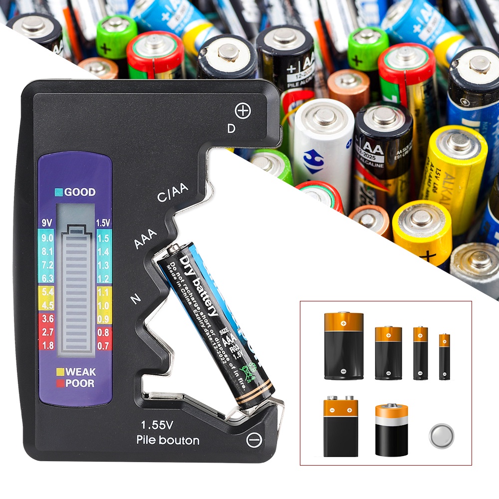 Máy test pin điện tử cầm tay EKEZ c d n aa aaa 9v 1.5v
