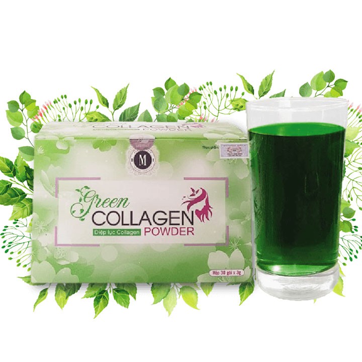 Diệp lục collagen hộp 30 gói Mới