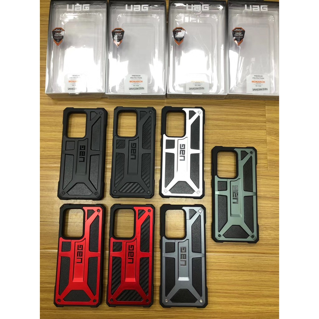 Ốp điện thoại UAG Carbon Fiber Monarch Rugged Case Samsung Note 20 Ultra S20 Utra Casing Note 10 Plus Note20 S20+ Shockproof Cover