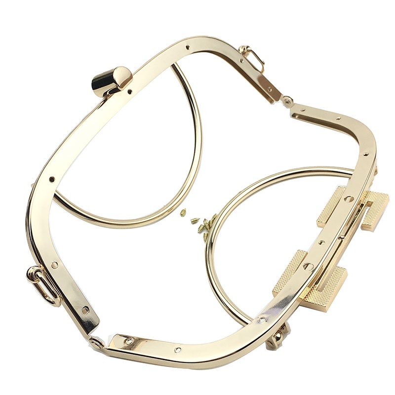 Khung kim loại dành cho phụ nữ Khung túi xách 20,5cm Khóa mạ vàng bóng cho phụ nữ DIY