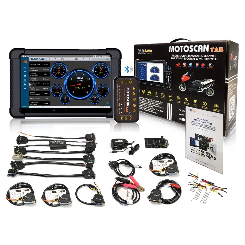 Motoscan Tab - Thiết bị cao cấp xác định lỗi, sửa chữa hệ thống điện và điện tử xe máy thế hệ mới, Smartkey ODO TMAX