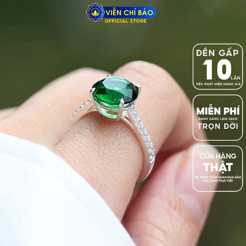 Nhẫn bạc nữ viền đá nhiều màu chất liệu bạc s925 thời trang phụ kiện trang sức nữ Viễn Chí Bảo N400253