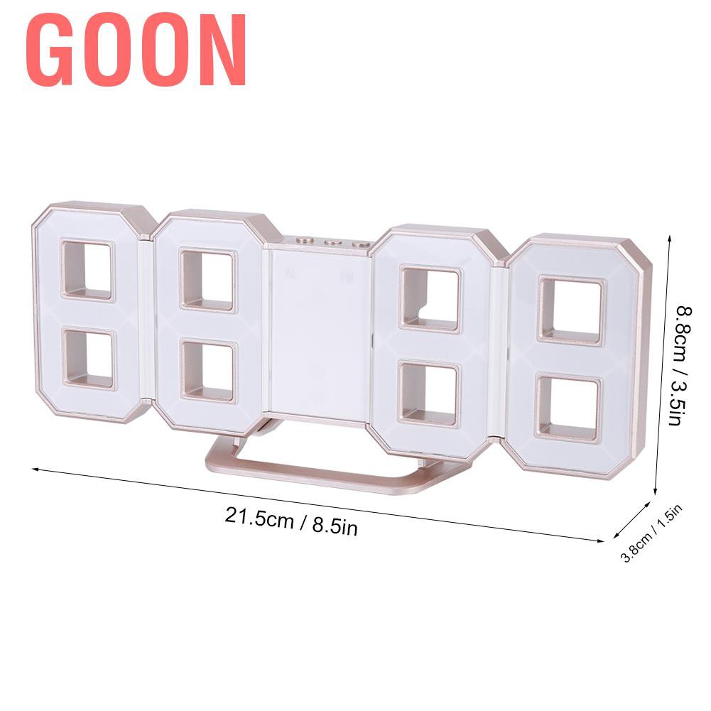 GOON Đồng Hồ Báo Thức Điện Tử Đèn Led 3d Hình Vỏ Sò Vàng Dùng Trang Trí Phòng Ngủ