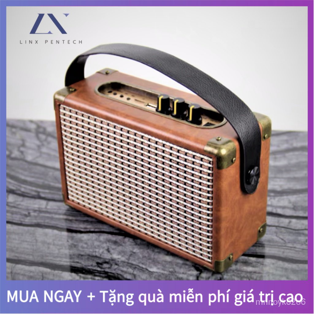 Chương Trình Khuyến Mãi Mới Loa Bluetooth Không Dây Mini Cổ Điển, Thiết Kế Da Công Suất Lớn 10W * 2, Loa Gỗ Di Động Ngoà