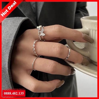 Nhẫn nữ thời trang mạ bạc không phai màu phong cách Hàn Quốc dành cho nữ