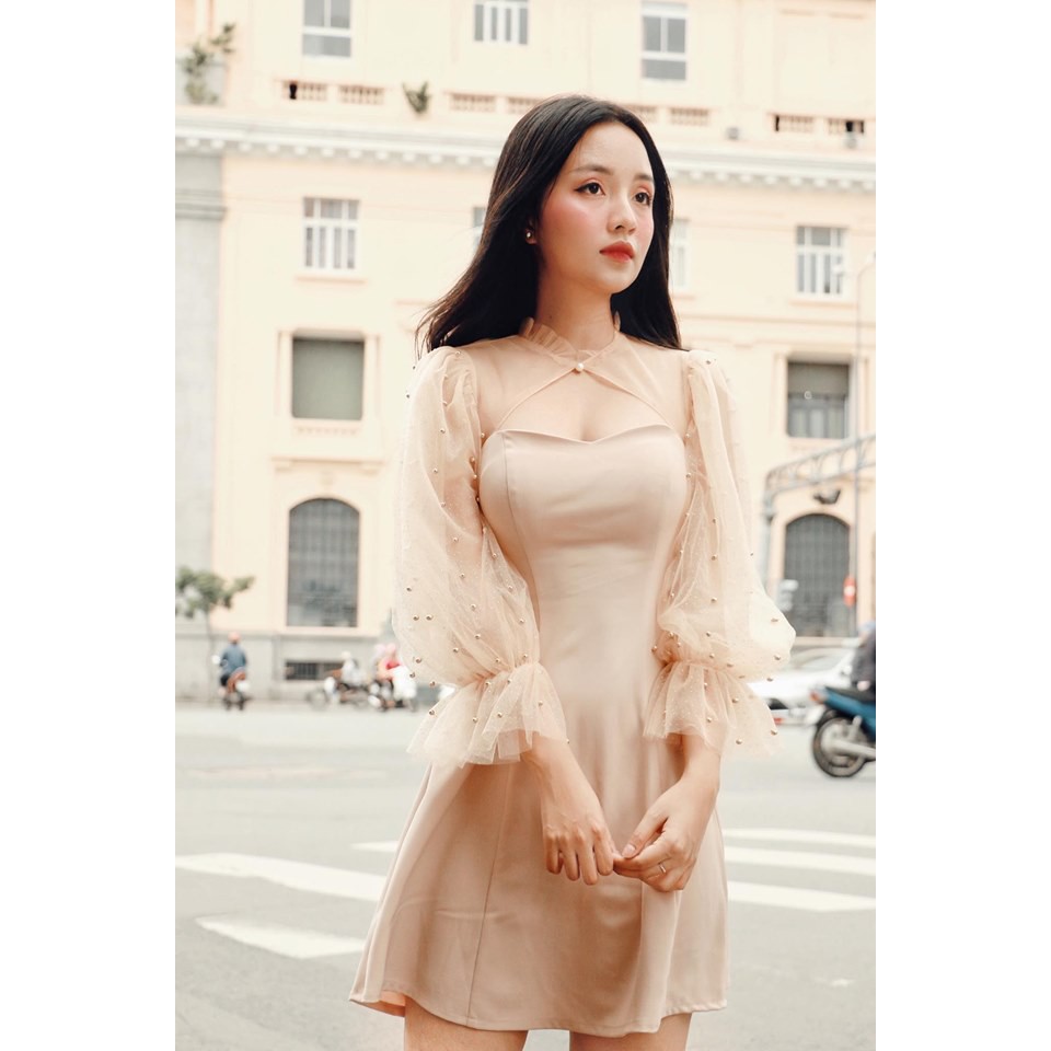 Đầm dự tiệc tay phồng đính hạt nữ tính Laga Dress | BigBuy360 - bigbuy360.vn