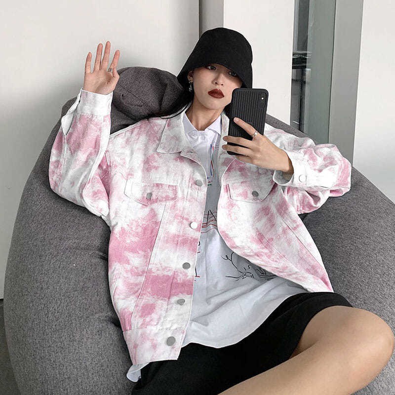 Áo Khoác Denim Phong Cách Hip Hop Thời Trang Xuân Thu Cho Nữ 2021