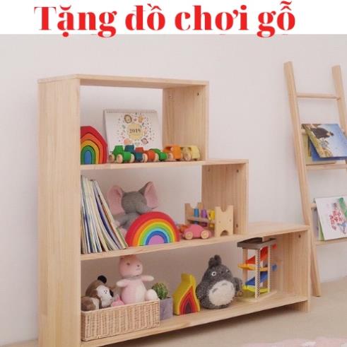 KỆ TỦ ĐỰNG ĐỒ CHƠI, SÁCH VỞ CHO BÉ, Tặng đồi chơi domino gỗ.