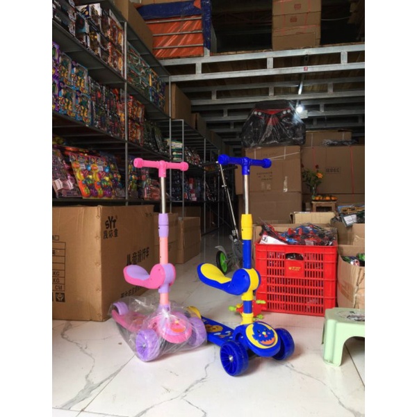 XE TRƯỢT SCOOTER 2IN1 CÓ ĐÈN, NHẠC, GHẾ NGỒI