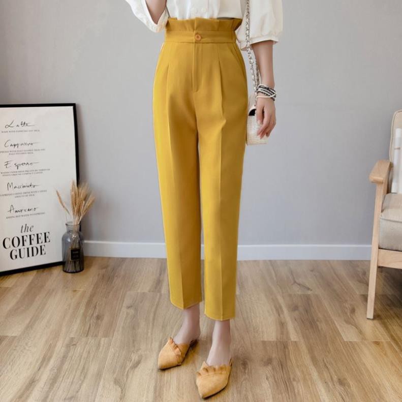 Quần Baggy cạp bèo - Chất vải tuyết mưa mềm mại - Dáng đứng
