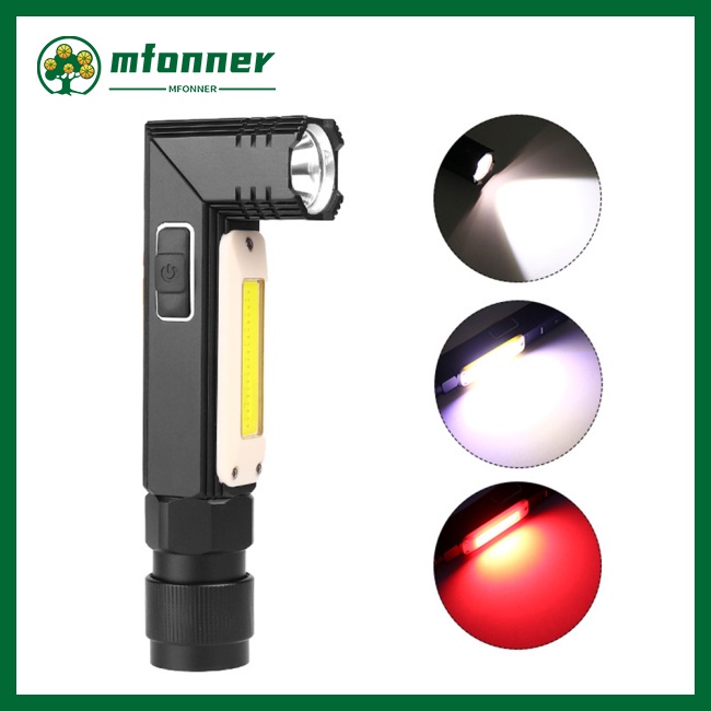 Đèn Pin 10000lm Led Cob Siêu Sáng Chống Thấm Nước 90 Độ