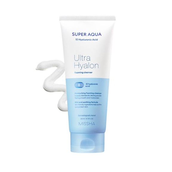 MBC Sữa Rửa Mặt làm sạch và mịn da cho da dầu Missha Super Aqua Ultra Hyalron Foaming Cleanser 200ml