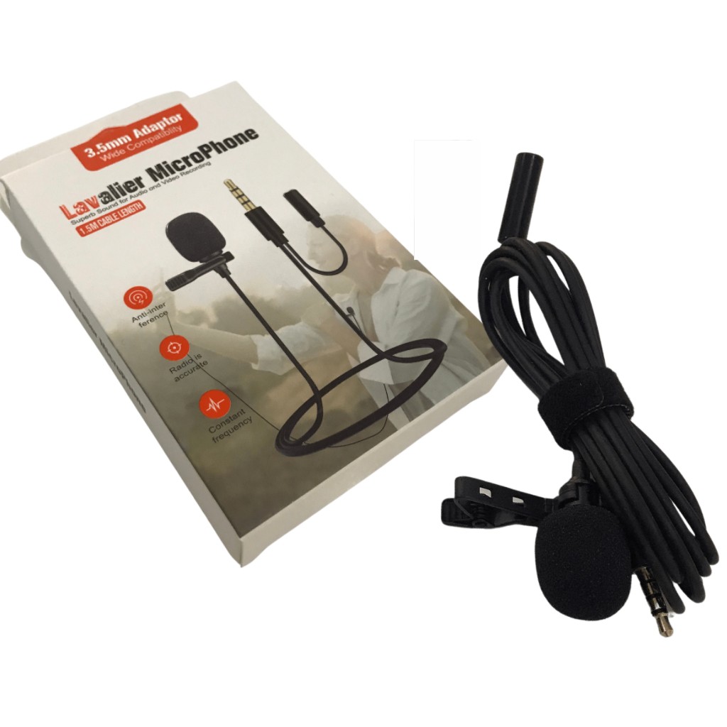 Mic thu âm cài áo cho Điện thoại, Máy tính, Máy quay phim Lavalier Microphone