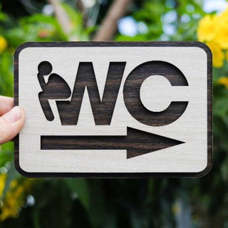 Bảng Gỗ WC - Bảng Chỉ Dẫn Nhà Vệ Sinh - Bảng Gỗ Woody