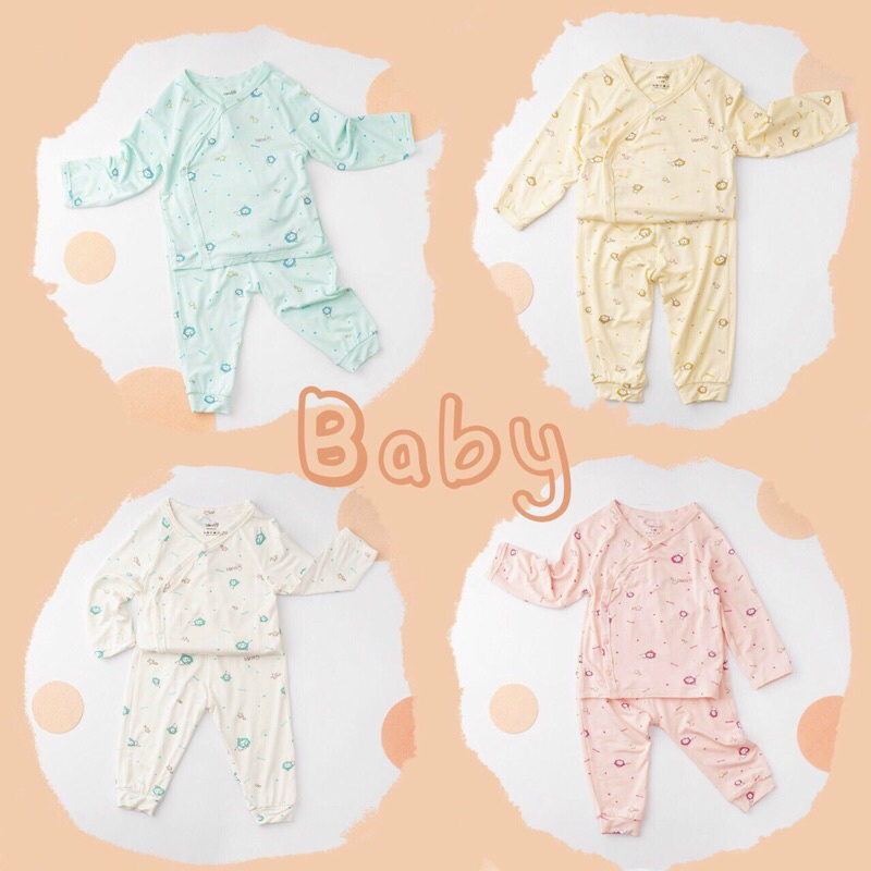 Bộ dài sơ sinh Bons99 bamboo cài chéo