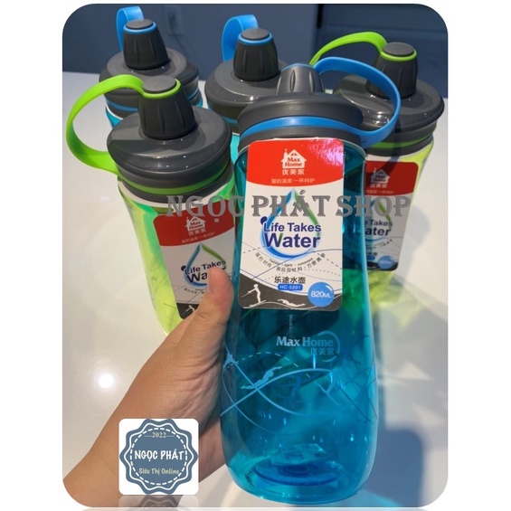 BÌNH NƯỚC THỂ THAO MAX HOME 820ML, KIỂU DÁNG ĐẸP, NĂNG ĐỘNG (HÀNG CHUẨN)