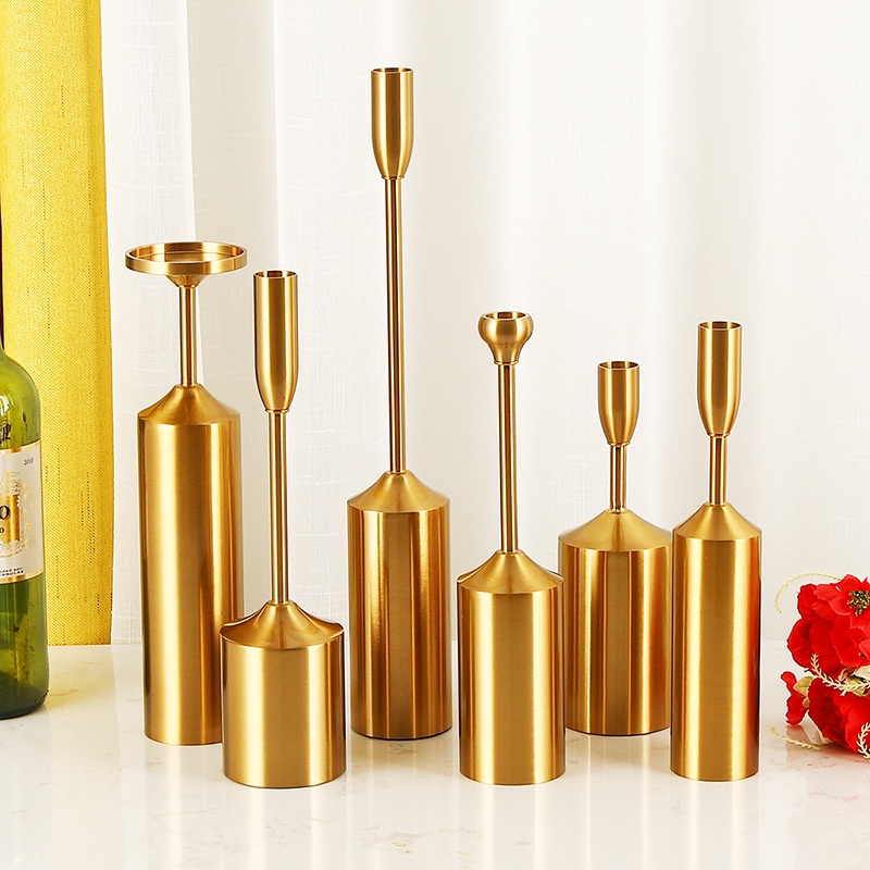 Bộ Chân Nến Bằng Kim Loại Phong Cách Châu Âu Retro Lãng Mạn Trang Trí Phòng Khách/Tiệc Cưới