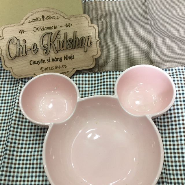 Bát gốm sứ Mickey hồng
