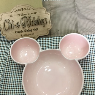 Bát gốm sứ Mickey hồng