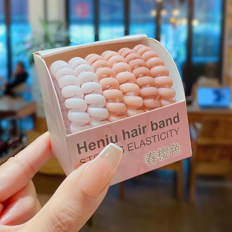 Set 6 Dây Cột Tóc Lò Xo Co Giãn Tốt Kiểu Dáng Đơn Giản Phối Màu Gradient Kiểu Hàn Thời Trang Cho Nữ Giá Rẻ