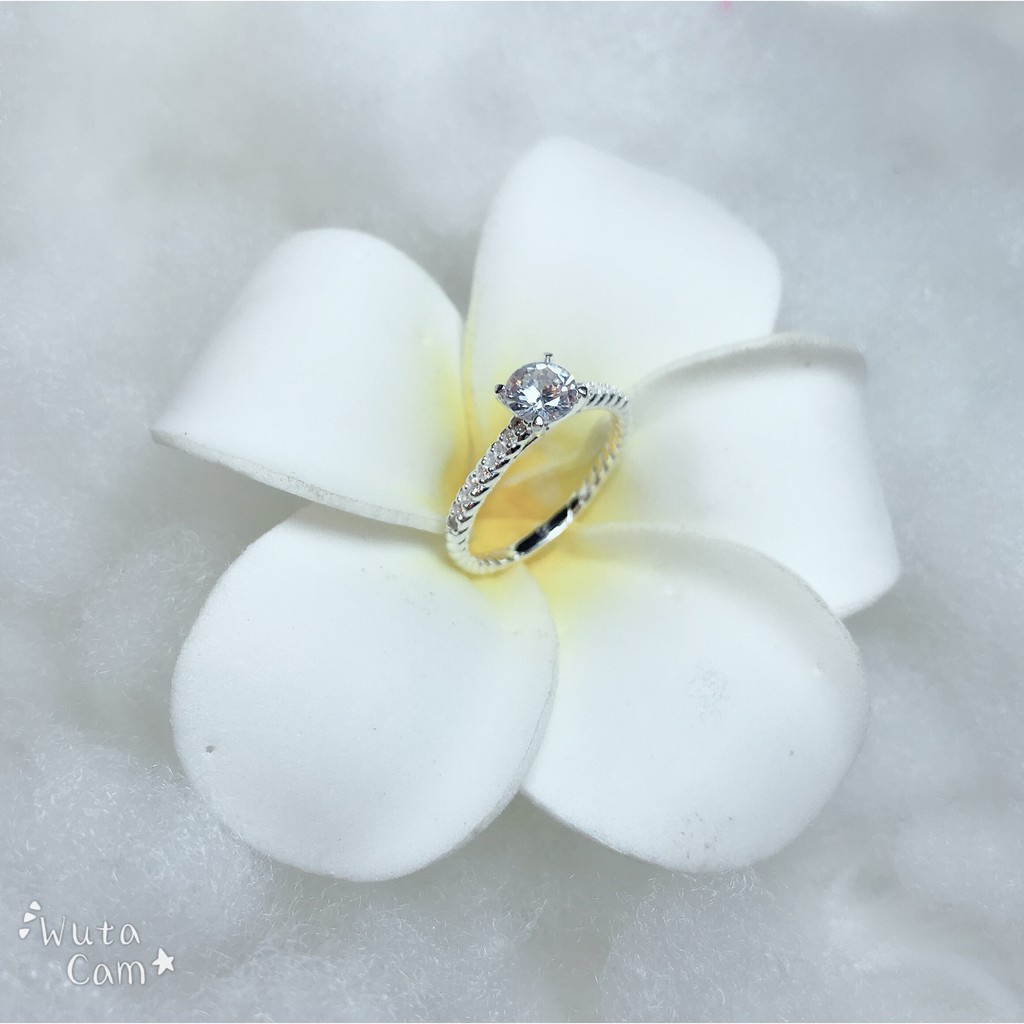 Nhẫn bạc nữ bạc đẹp đơn giản Loving you ổ chủ 4 chấu sáng cao cấp QMJ - Q006