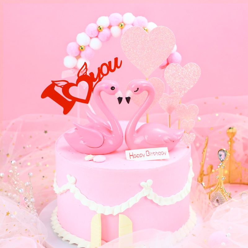 [SIÊU RẺ❤️] – Đôi Hồng Hạc - Trang trí bánh sinh nhật bánh kem