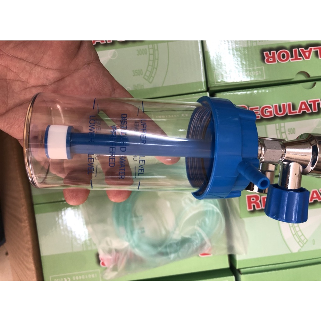 Đồng Hồ Oxy Thở Kimura Chính Xác An Toàn Chất Lượng Trọn Bộ 3 Món Đồng Hồ + Cốc Tạo Ẩm + Ống Dẫn Khí