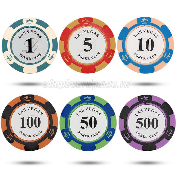 [Mã LIFEXANH03 giảm 10% đơn 500K] Lốc 20 chip poker sứ cao cấp tùy chọn mệnh giá