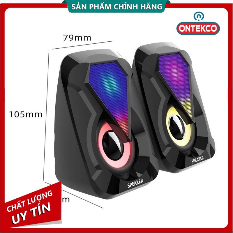 Loa vi tính cắm nguồn USB E-1053 để bàn cao cấp âm thanh siêu hay có đèn led 7 màu nháy theo nhạc Siêu đẹp