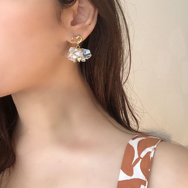 Bông Tai Hình Cánh Hoa Vỏ Sò Thanh Lịch Dễ Thương Thời Trang Mùa Hè Phong Cách Hàn Quốc Cho Nữ