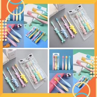 [5🌟][FREESHIP] BỘ 3 BÀN CHẢI CHO BÉ DÀI 13cm - 4 BÀN CHẢI ĐÁNH RĂNG CÓ NẮP HÌNH THÚ, CHÂN HÍT [SALE]