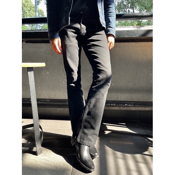 Quần Jeans Nam dáng Loe dày dặn - Black Flare Jeans NGO