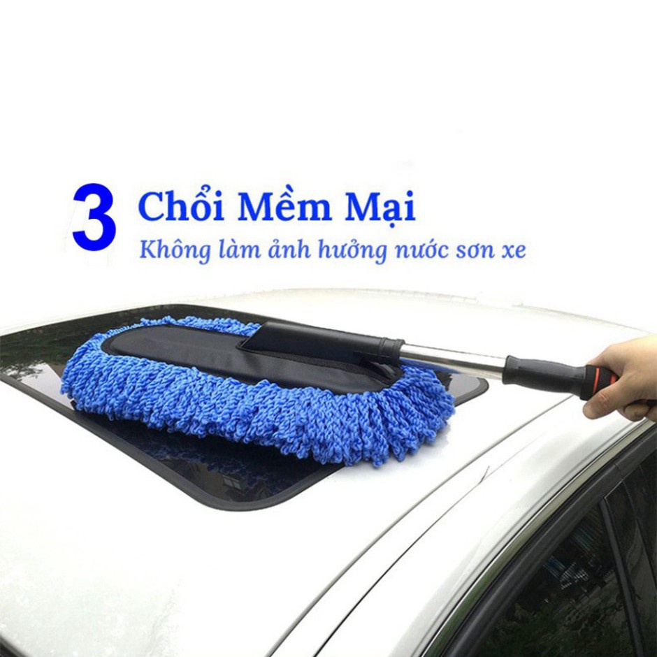 Chổi Rửa Xe - Chổi Rửa Xe Ô Tô - Cọ Rửa Xe Mềm Mại, Chỉnh Được Độ Dài