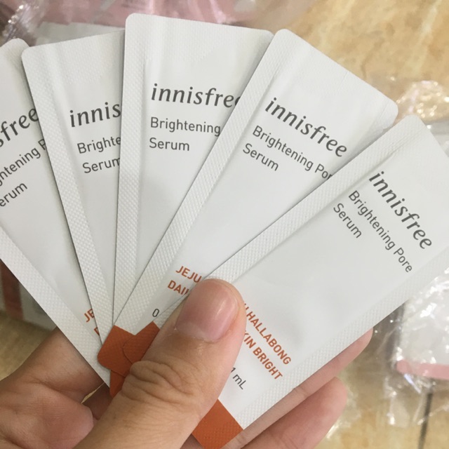 Combo 20 serum trắng da innisfree, 20 sum út trắng, 20 nạ đất sét