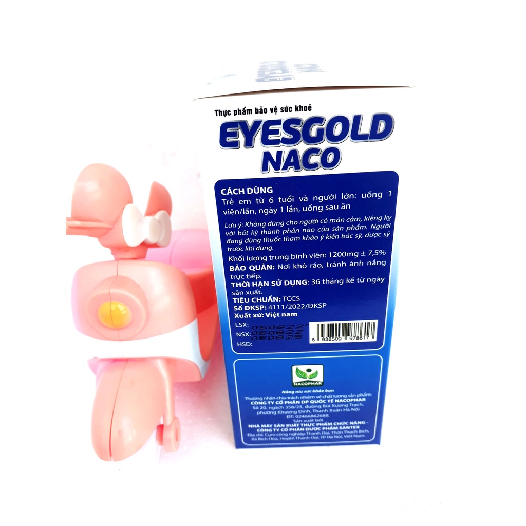 Viên uống bổ mắt EYESGOLD NACO, hỗ trợ tăng cường thị lực, hỗ trợ giảm nguy cơ thoái hóa điểm vàng, đục thủy tinh thể